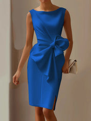 Isabella Whitmore | Elegant Bow Midi Dress For Women