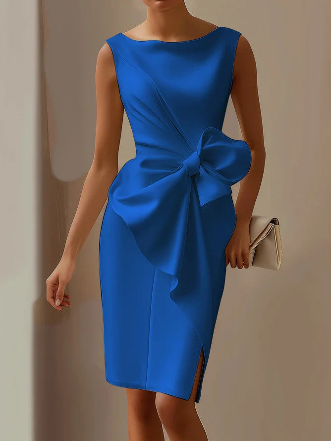 Isabella Whitmore | Elegant Bow Midi Dress For Women