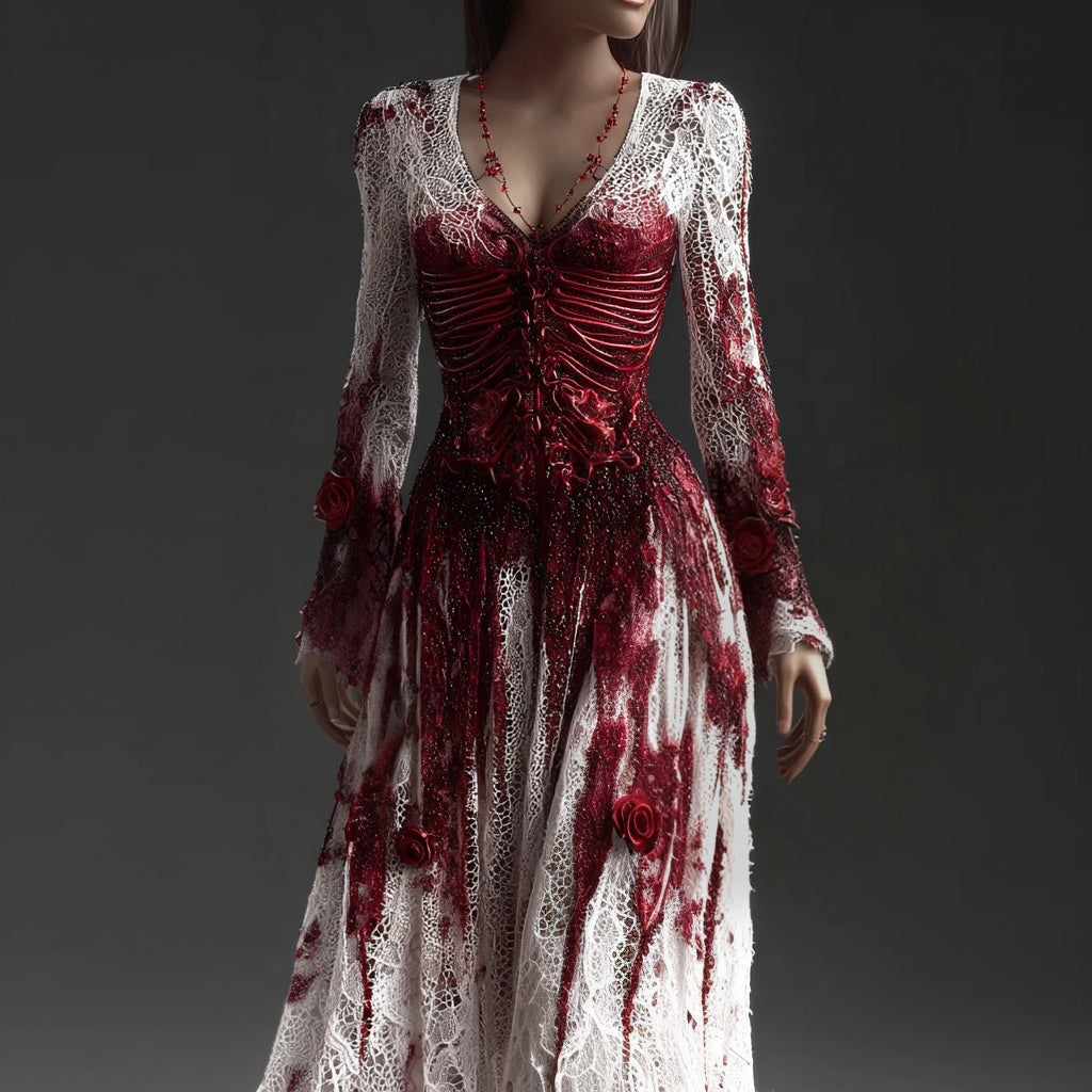 Blood Moon | Skeleton Halloween Dress For Women