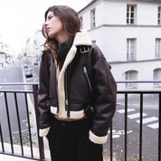 Imogen Davies | Shearling Aviator Cropped Jacket