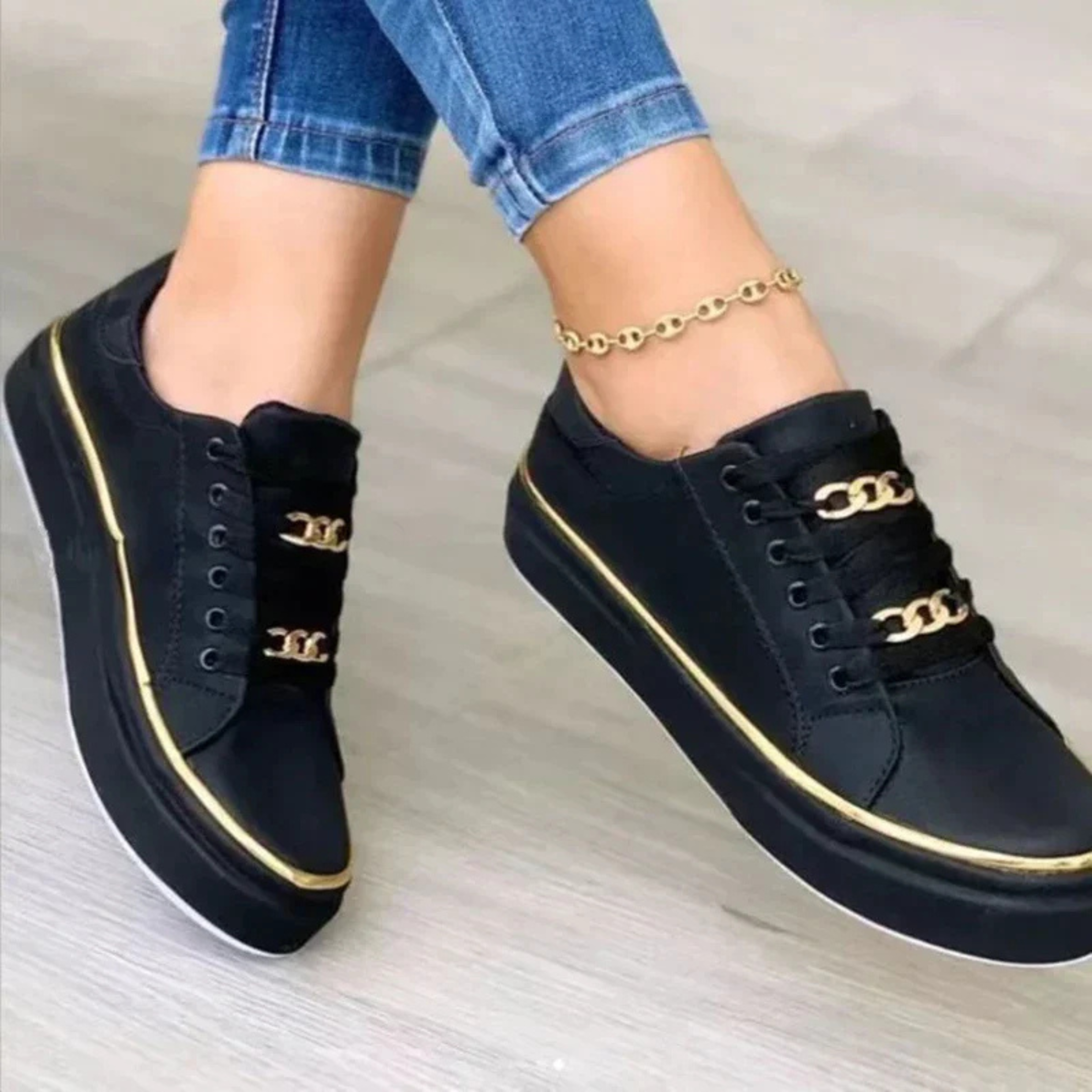 Sienna Bellini | Baskets compensées décontractées de luxe