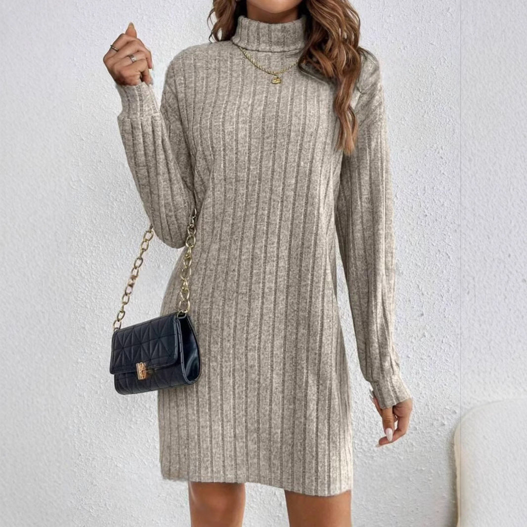 Edith Morris | Ribbed Turtleneck Sweater Dress
