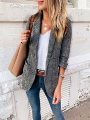 Siobhan Williams | Textured Tweed Blazer With Shawl Collar