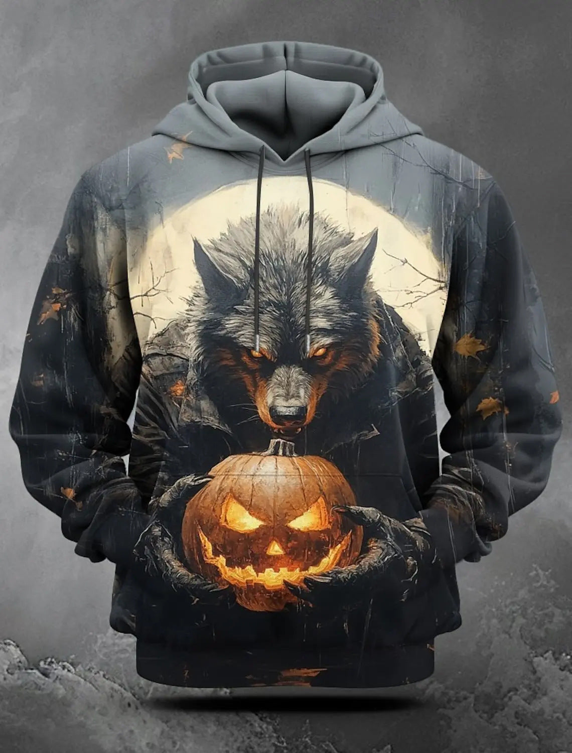 Ember Fang | Sweat à capuche d’Halloween citrouille lumineuse pour homme