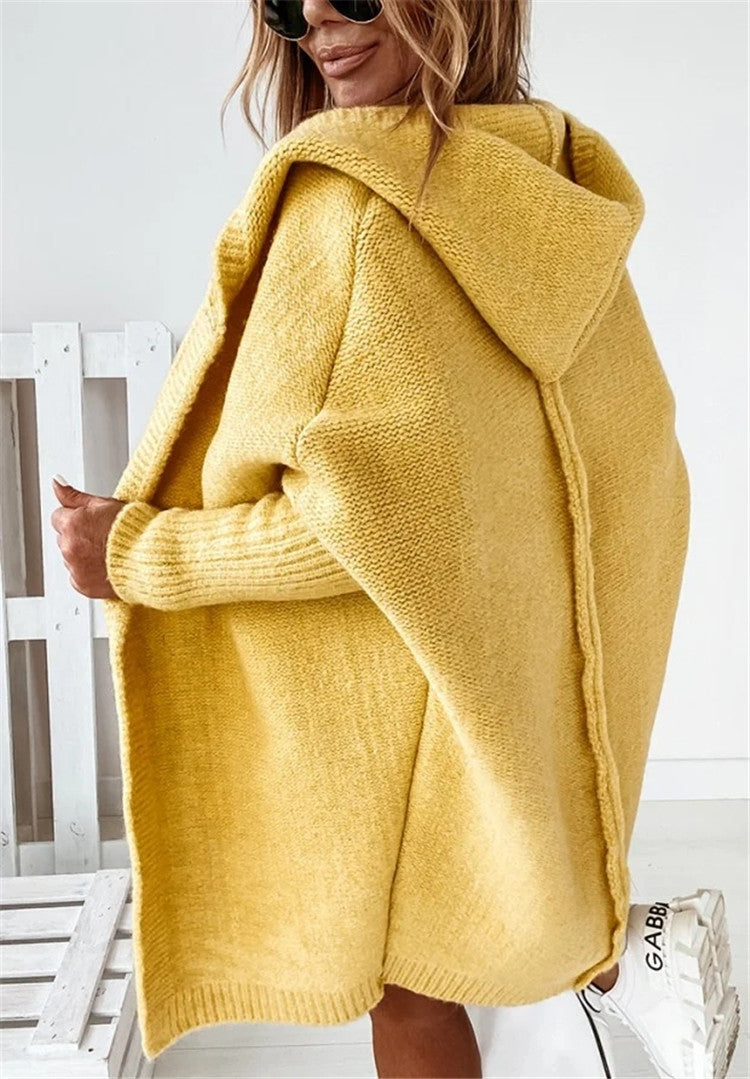 Isla Turner | Oversized Hooded Knit Cardigan