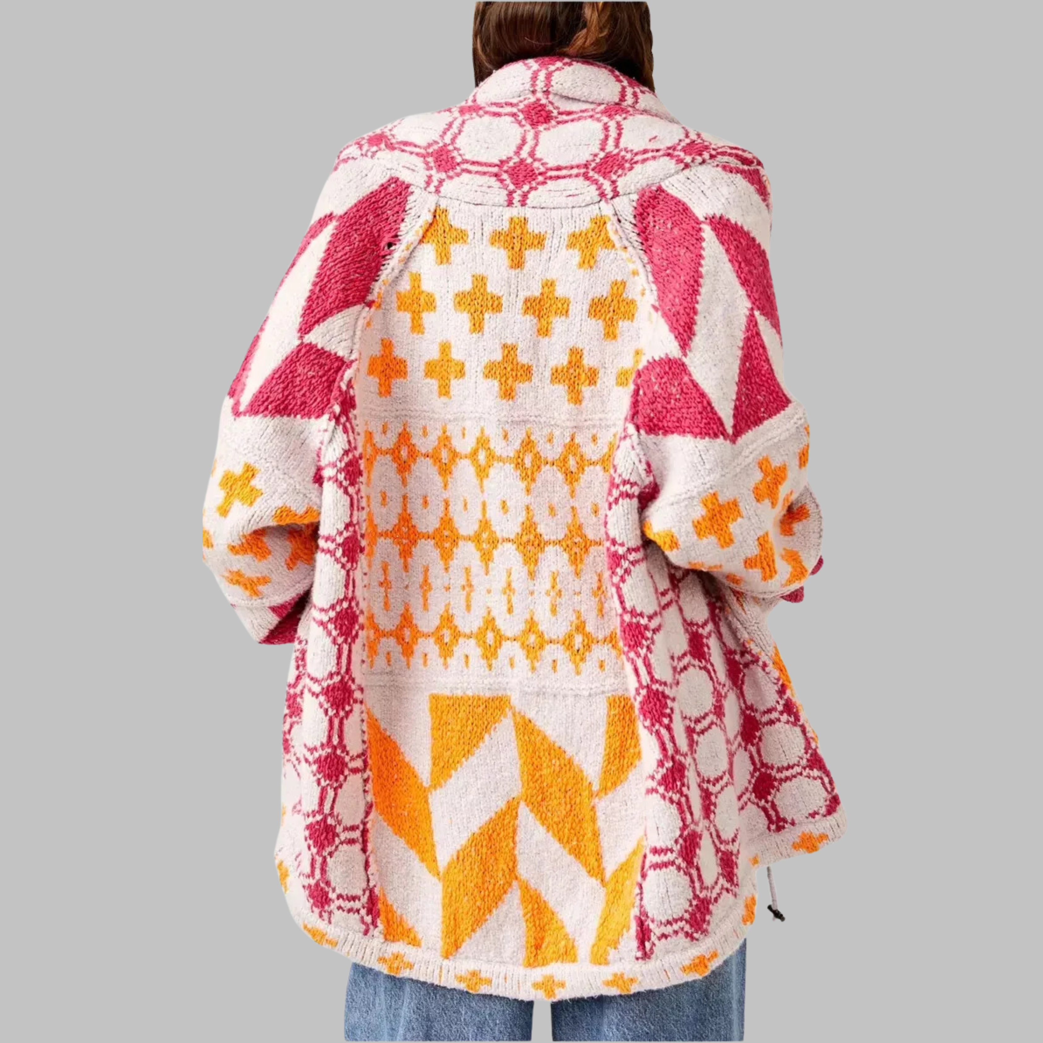 Freya Nolan | Geometric Print Oversized Cardigan