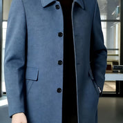 Millicent Shaw | Manteau en mélange de laine à boutonnage simple gris