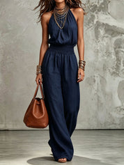 Aurora Bellini | Linen Halterneck Jumpsuit For Women