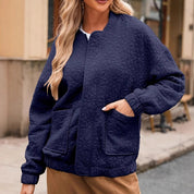 Diana Wood | Quilted Textured Zip-Up Bomber Jacket