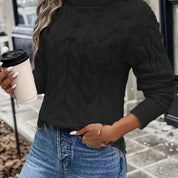 Freya Clarke | Cozy Cable-Knit Turtleneck Sweater