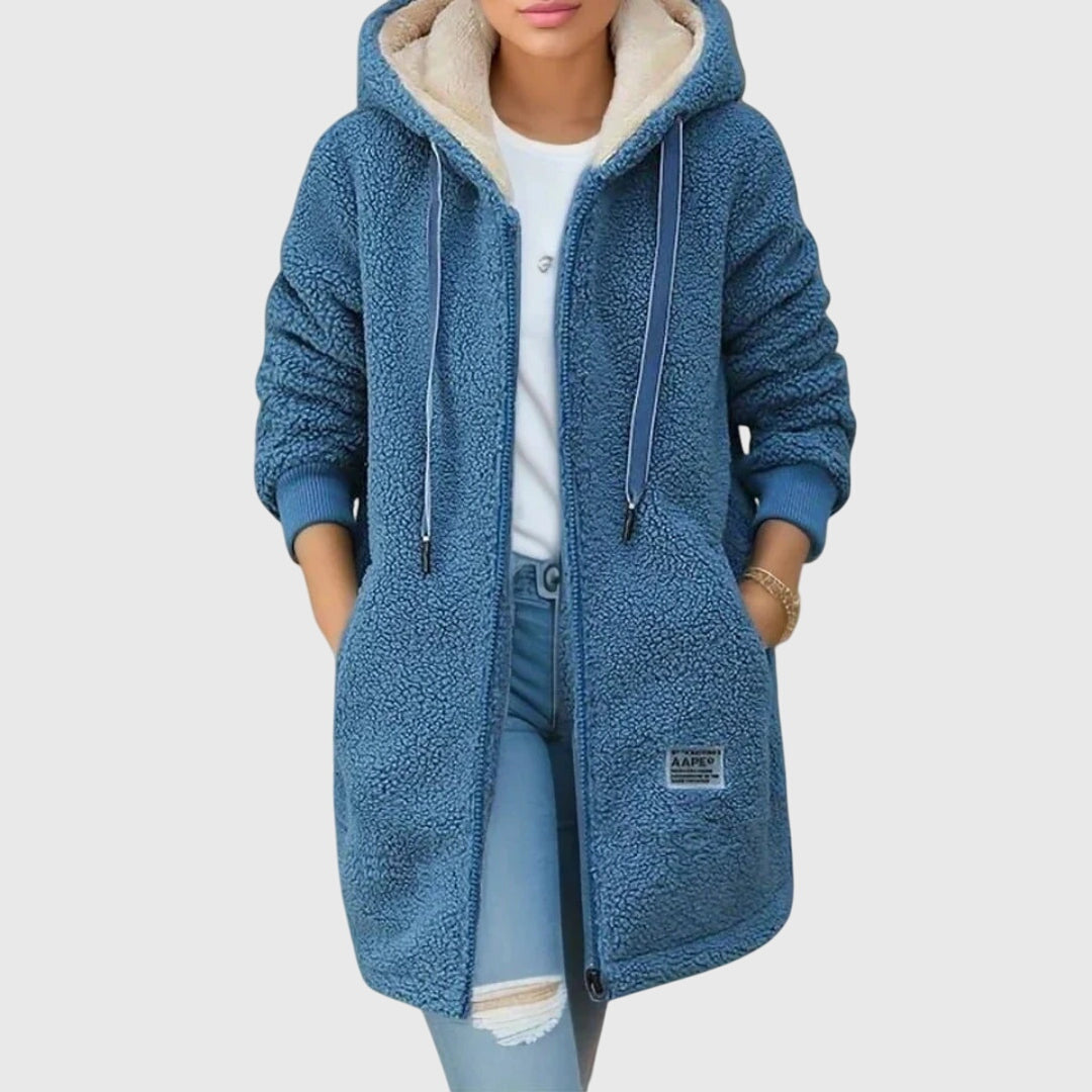 Lydia Clarke | Fleece Hooded Jacket With Drawstring Hood
