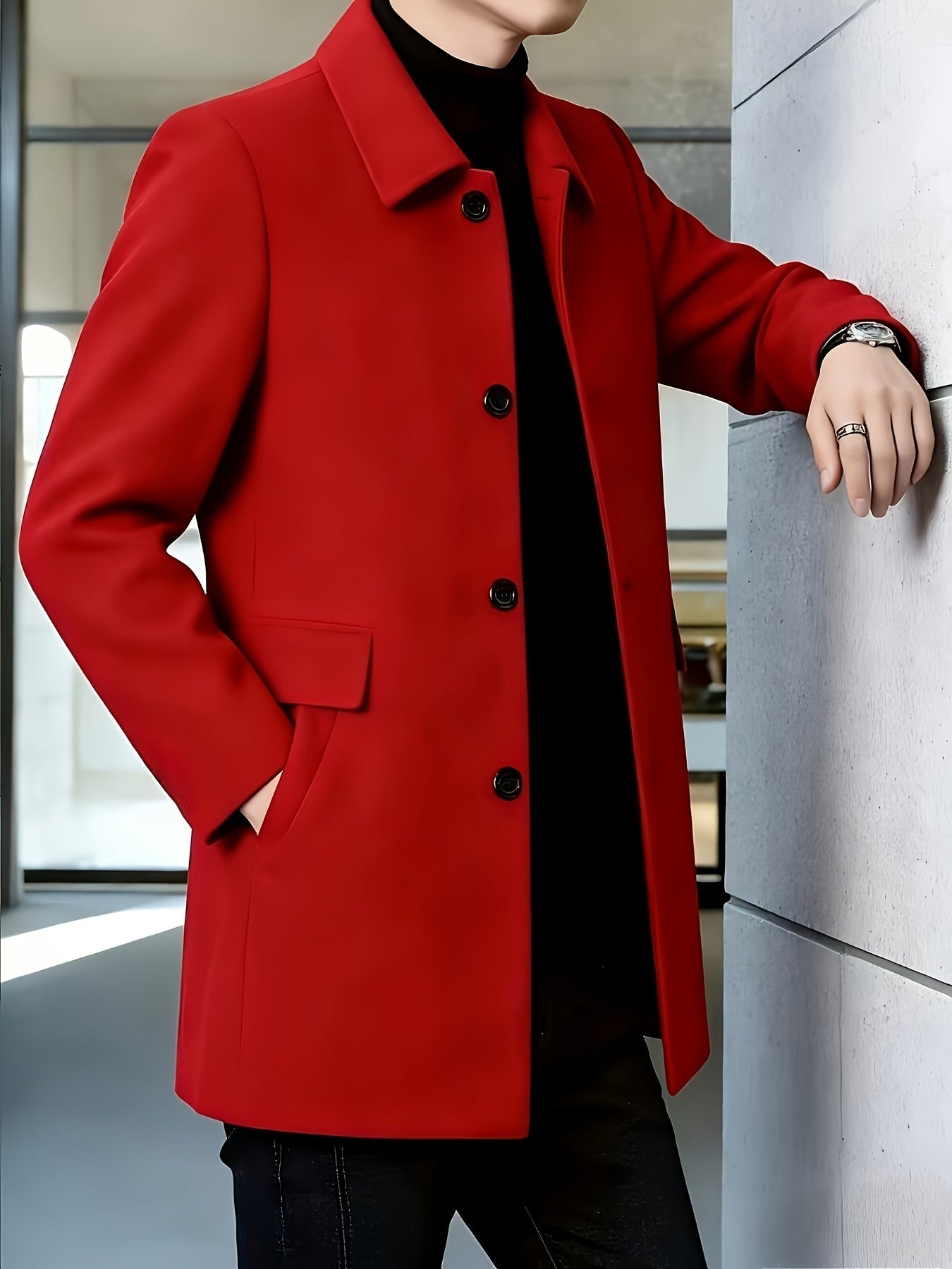Millicent Shaw | Manteau en mélange de laine à boutonnage simple gris