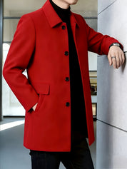 Millicent Shaw | Manteau en mélange de laine à boutonnage simple gris