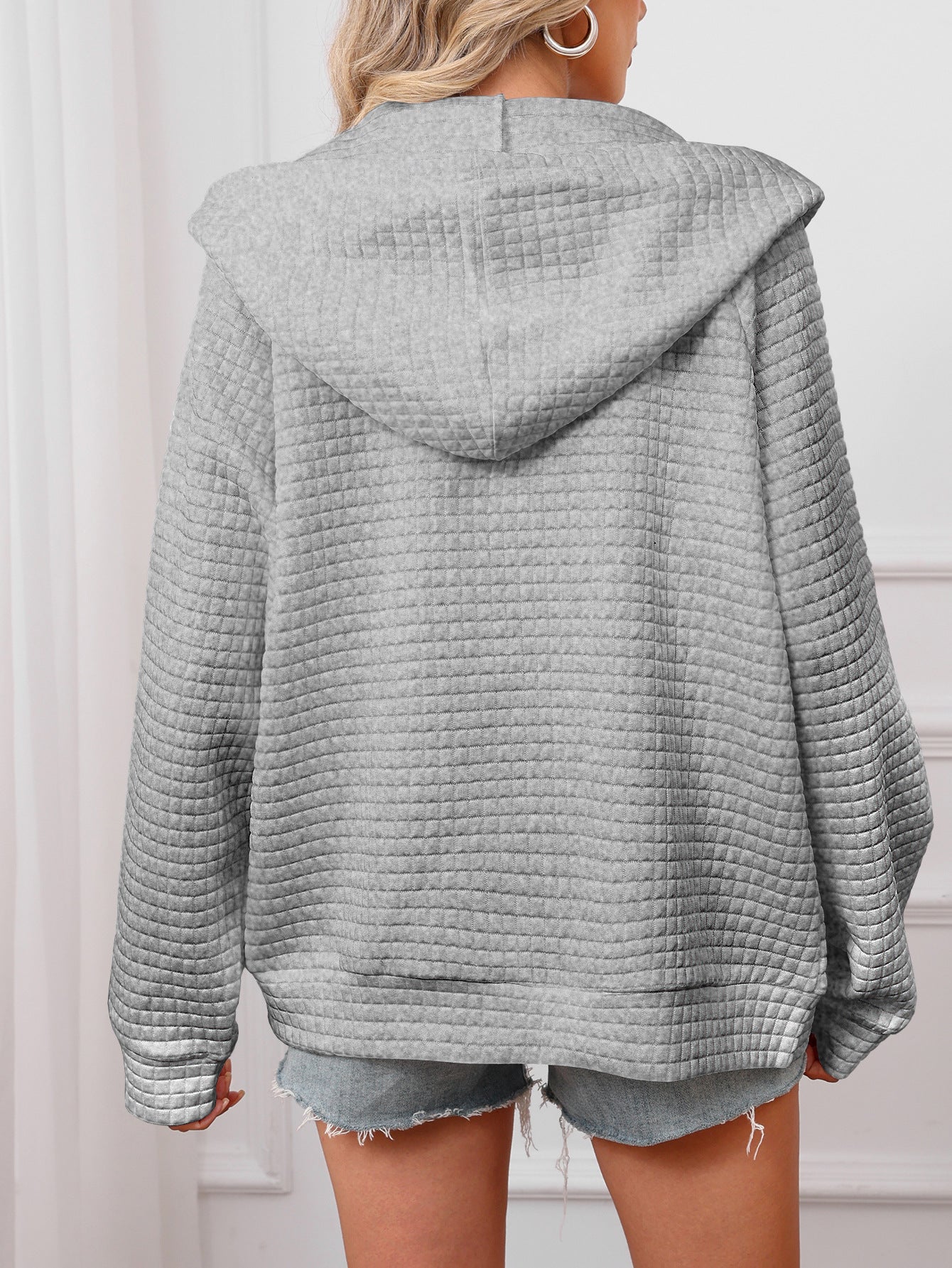 Penelope Baker | Textured Zip-Up Hooded Jacket