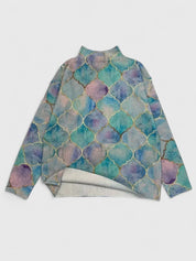 Isla Fairbanks | Turquoise Quatrefoil Turtleneck Sweater