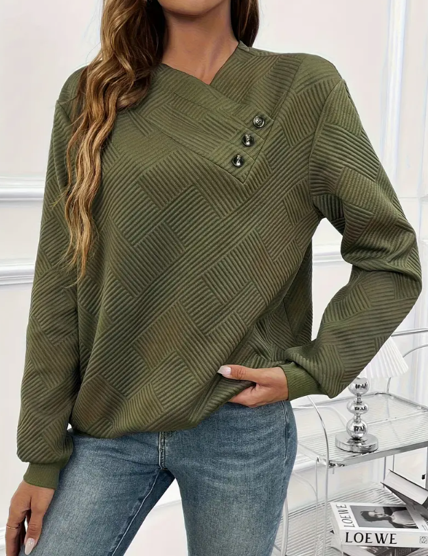 Edith Sutherland | Sweat-shirt asymétrique boutonné sur le devant