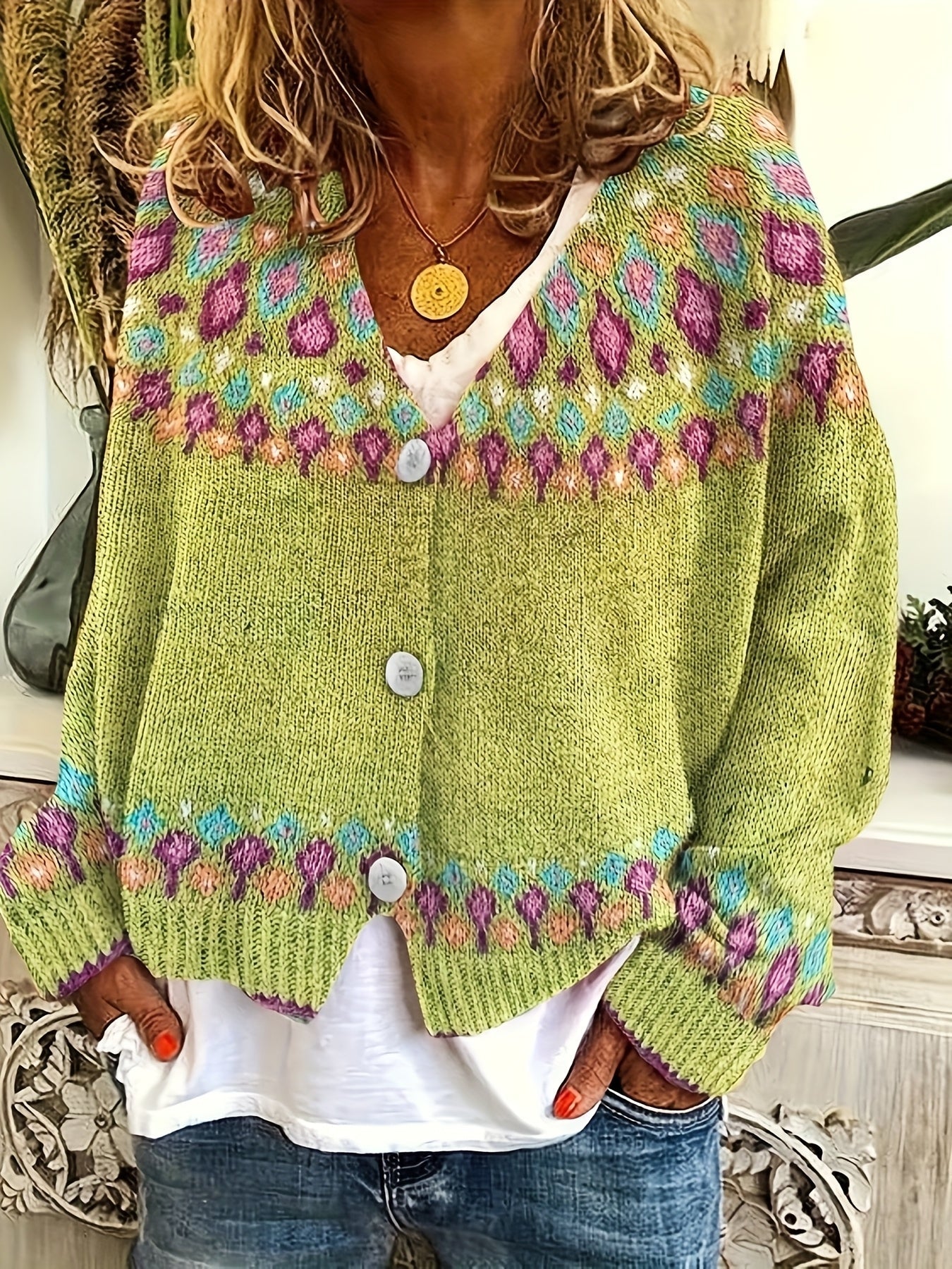 Judith Sutcliffe | Nordic Patterned Knit Cardigan