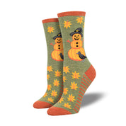 Cackling Crow | Pumpkin Halloween Socks For Women