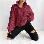 Rosie Kerr | Cable Knit Fleece Half-Zip Pullover