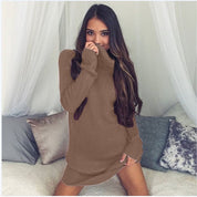 Matilda Green | Turtleneck Knit Sweater Dress