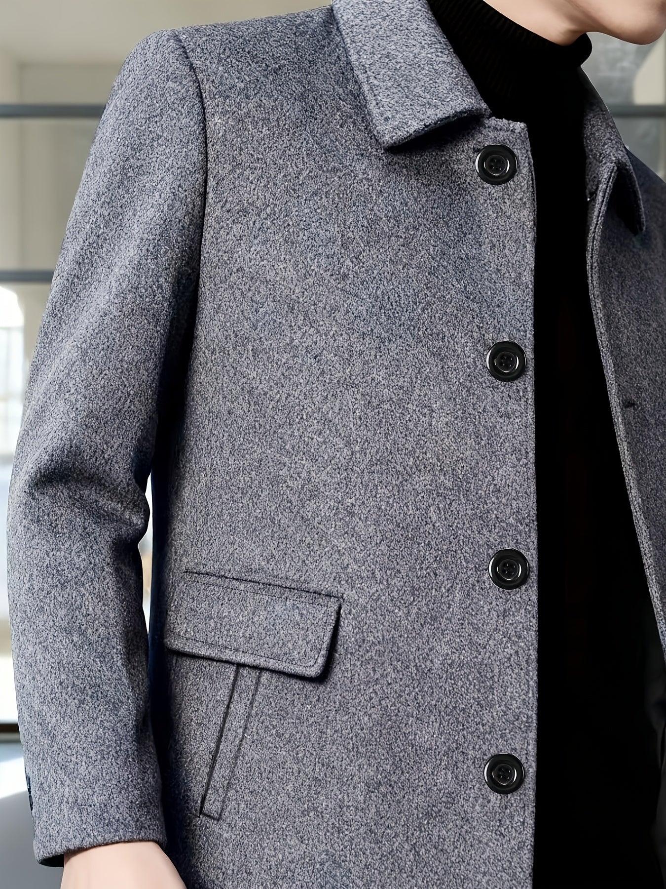 Millicent Shaw | Manteau en mélange de laine à boutonnage simple gris