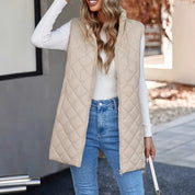 Rosalind Sutherland | Quilted Longline Zip Vest