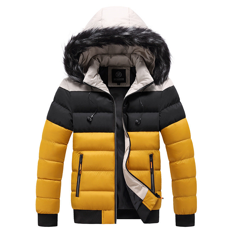 Poppy Evans | Colour Block Puffer Jacket with Faux Fur Hood