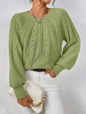 Clara Bennett | Cable Knit Crew Neck Sweater