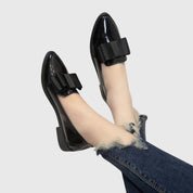 Marianne Foxton | Patent Vegan Leather Bow Loafers