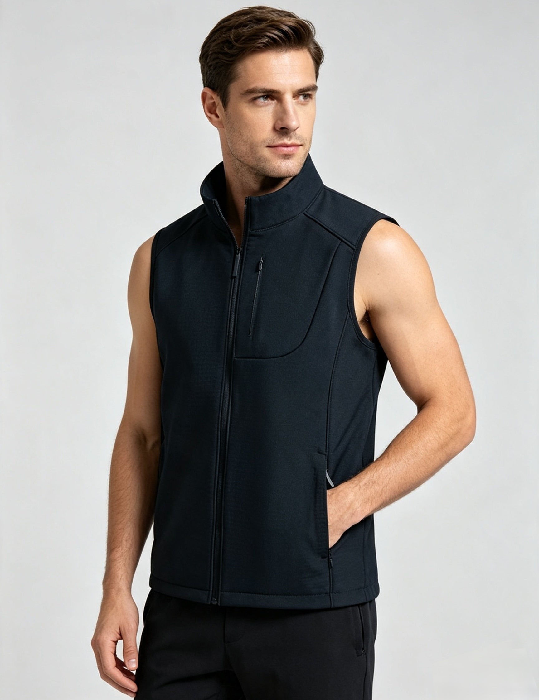 Beatrice Hammond | Fleece-Lined Softshell Gilet in Sage Green