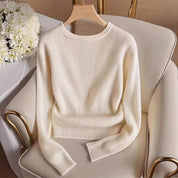 Imogen Clarke | Ribbed Knit Button-Cuff Sweater