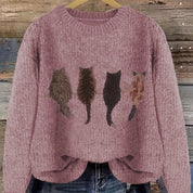 Emma Fletcher | Cat Print Chunky Knit Sweater
