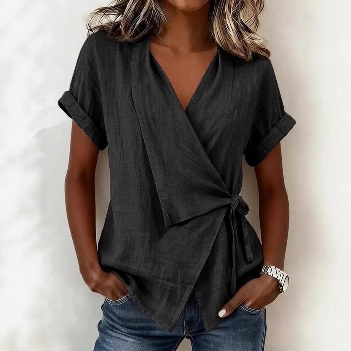 Charlotte Bennett | Wrap Tie Blouse For Women