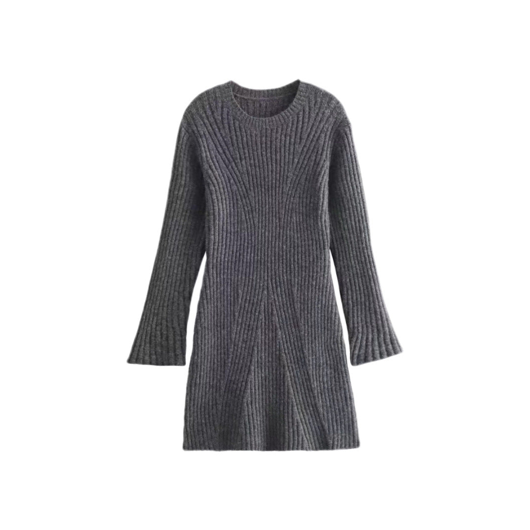 Victoria Walker | Ribbed Knit A-Line Mini Dress For Women