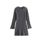 Victoria Walker | Ribbed Knit A-Line Mini Dress For Women