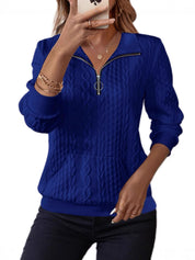 Freya Thompson | Cable Knit Half-Zip Sweatshirt