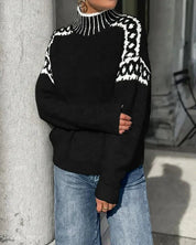 Aoife Evans | Cozy Patterned Turtleneck Sweater