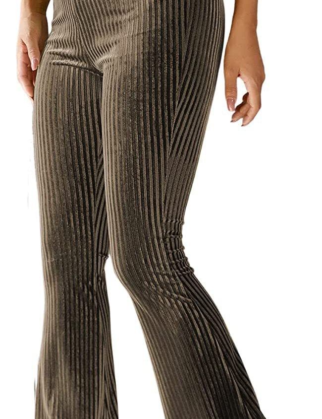 Phoebe Baker | Pantalon évasé côtelé en velours à taille haute