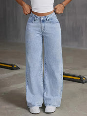 Renata Vosburgh | High-Waisted Wide-Leg Light Blue Denim Jeans