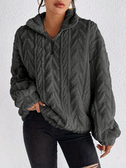 Rosie Kerr | Cable Knit Fleece Half-Zip Pullover
