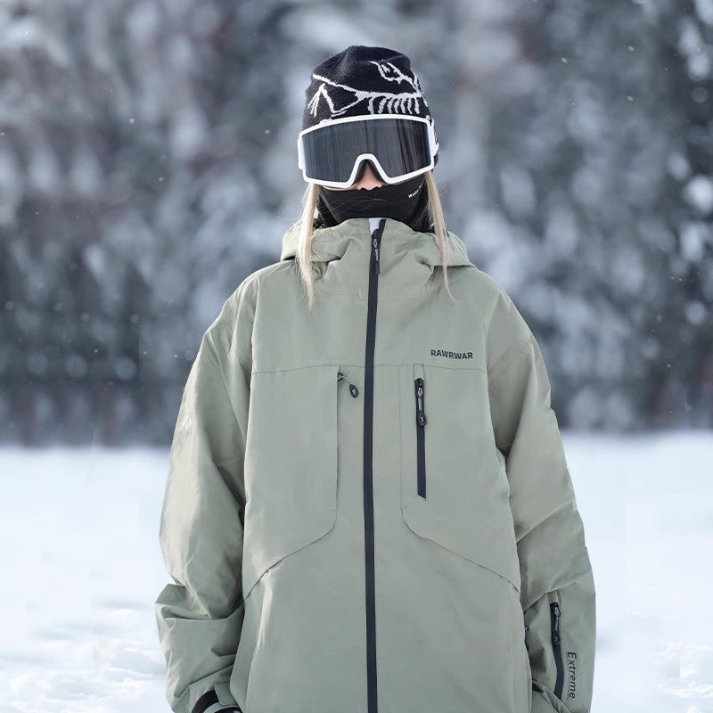 Freya Thompson | Waterproof Hooded Ski Jacket in Sage Green