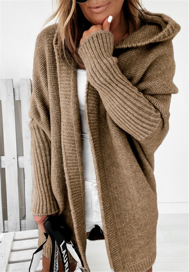 Isla Turner | Oversized Hooded Knit Cardigan