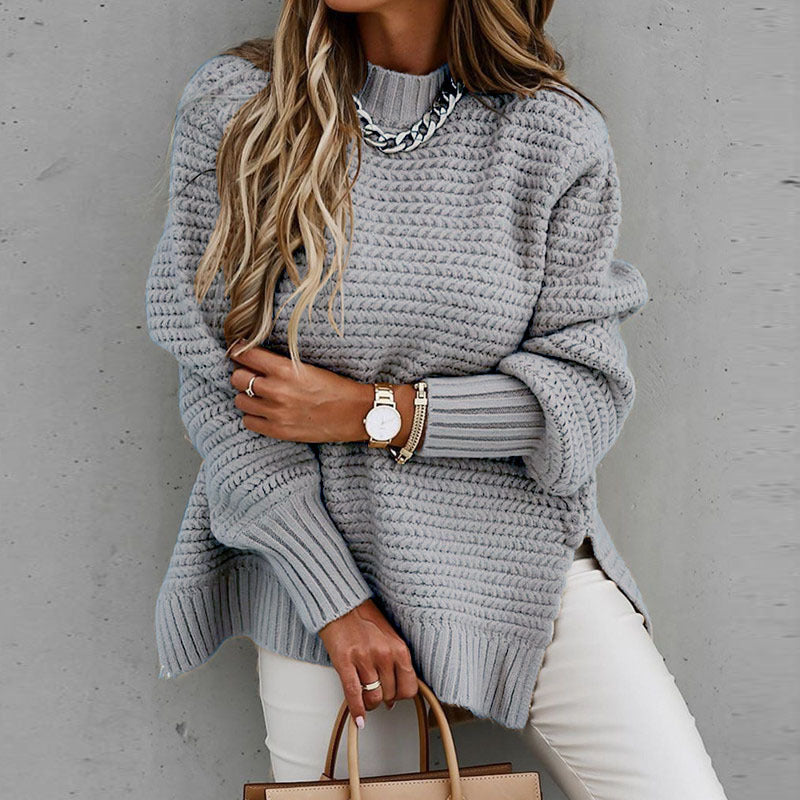 Catriona Mackenzie | Ribbed Knit Side-Slit Sweater