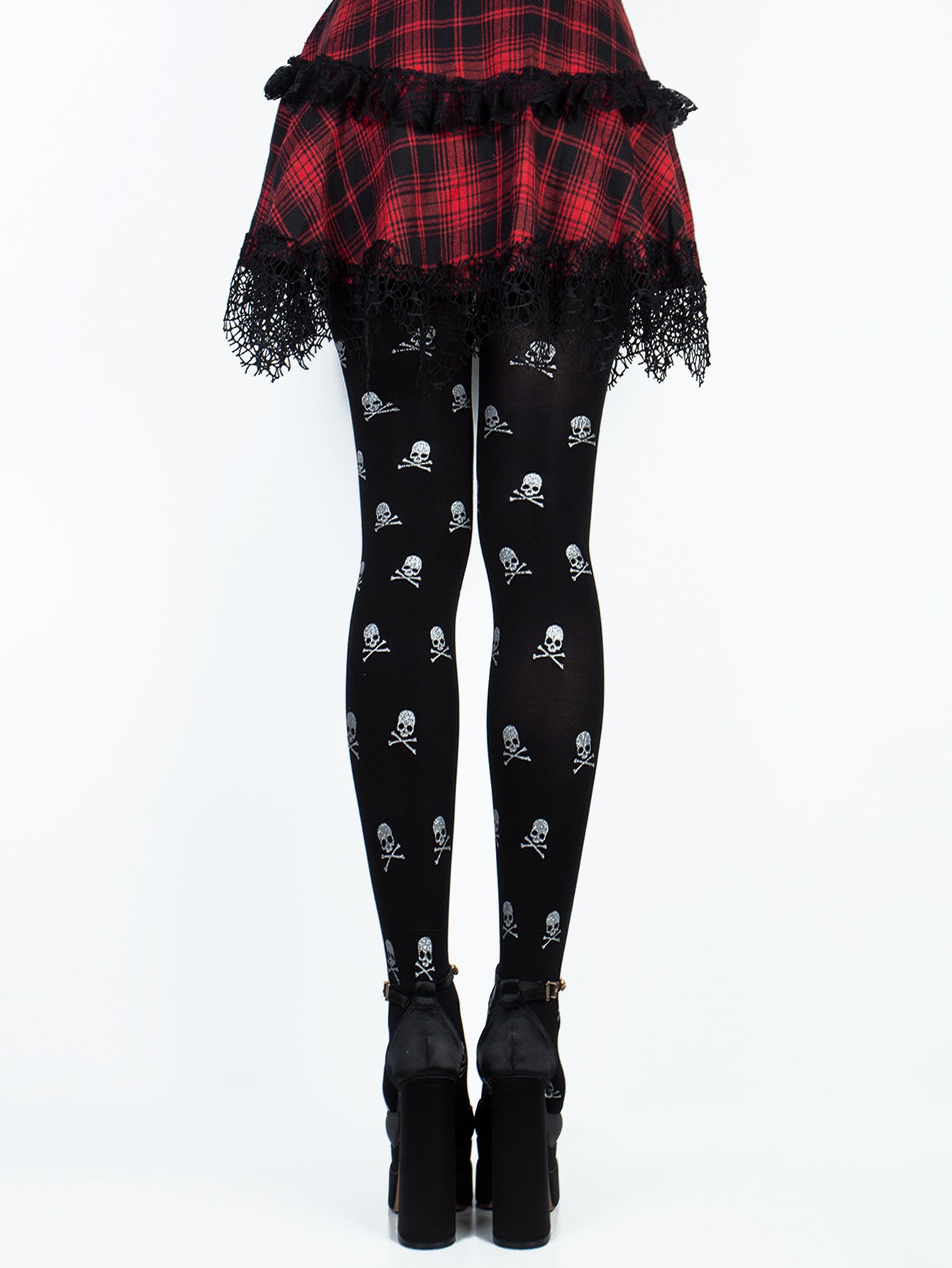 Skeleton Shimmer | Skull Halloween Tights For Women