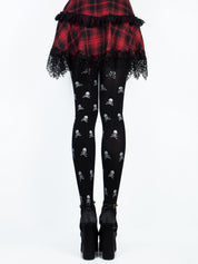 Skeleton Shimmer | Skull Halloween Tights For Women