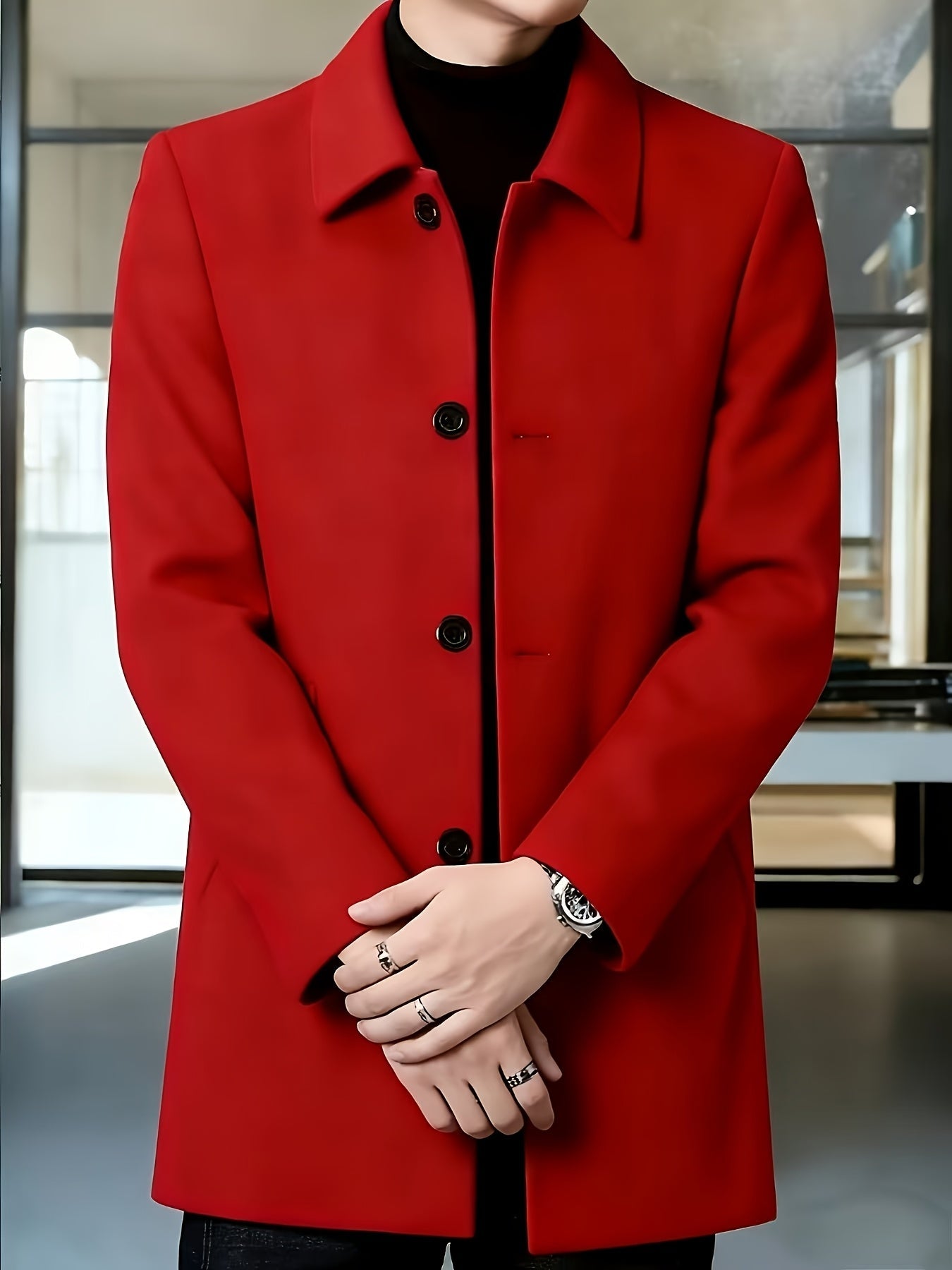 Millicent Shaw | Manteau en mélange de laine à boutonnage simple gris