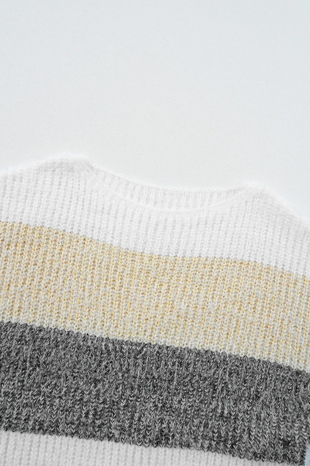 Eleanor Wood | Striped Colourblock Bubble Sleeve Sweater Dress