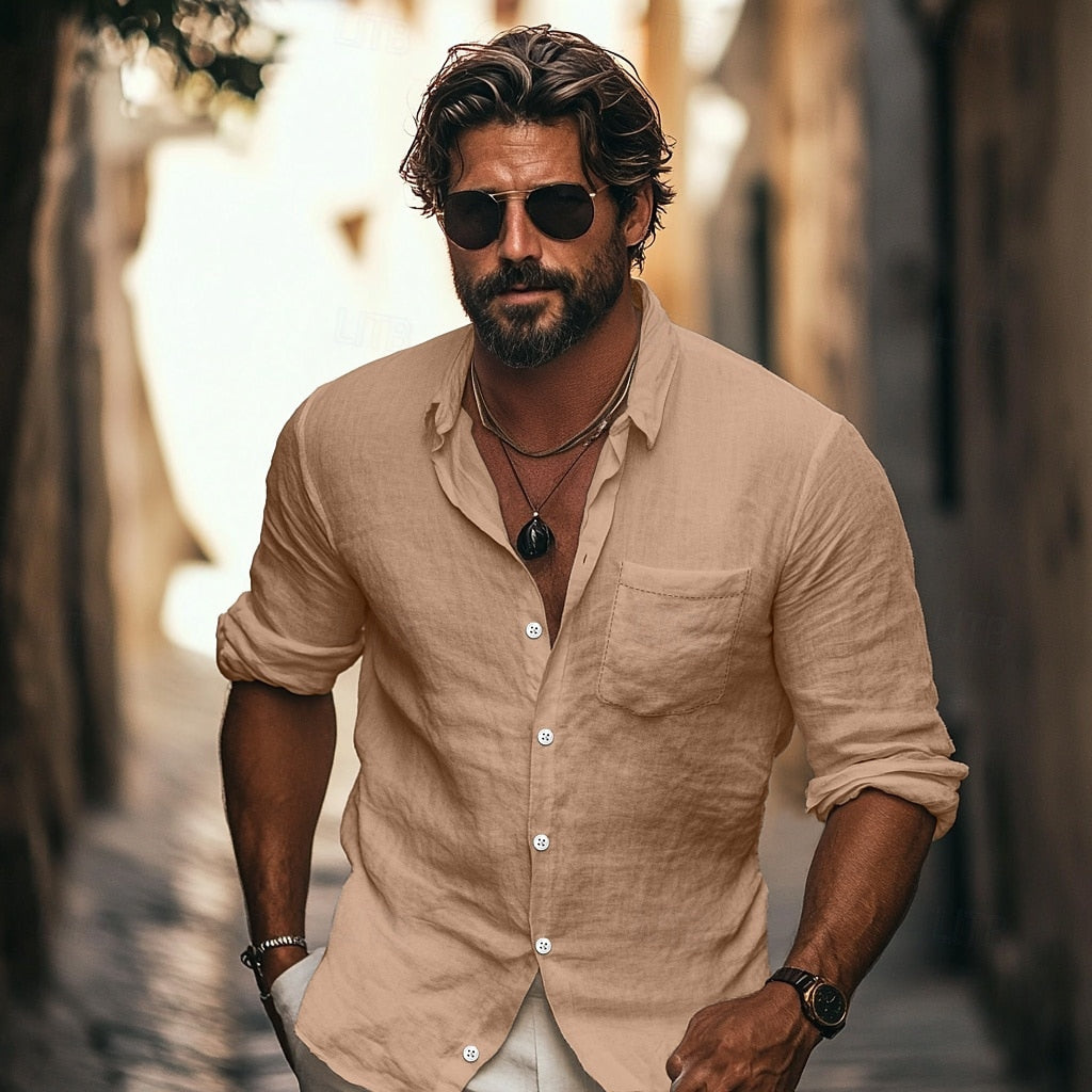 Julian Ashcroft | Premium Linen Long Sleeve Shirt for Men
