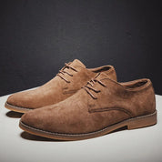 Alessandro Romano | Brown Suede Lace-Up Oxford Shoes for Men