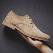Alessandro Romano | Brown Suede Lace-Up Oxford Shoes for Men